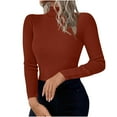 thumbnail image 1 of XPMWRP Women's Solid Color Tunic Tops Turtle Neck Long Sleeve Shirts Casual Knitted Pullover Oversized Winter Sweaters Brown M, 1 of 8
