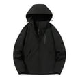 thumbnail image 1 of XPMWRP Women's Solid Color Waterproof Windbreaker Coats Plus Size Zip Up Rain Jackets Lightweight Raincoat Parka with Pockets Black S, 1 of 3