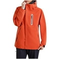 thumbnail image 1 of XPMWRP Women's Solid Color Waterproof Windbreaker Detachable Hoodies Coats Plus Size Zip Up Rain Jackets Lightweight Raincoat with Pockets Orange XXXL, 1 of 7