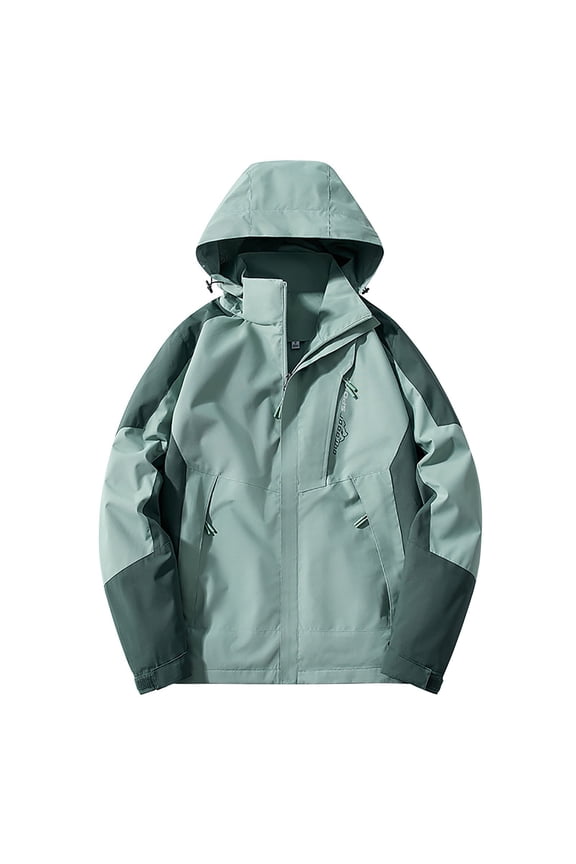 Women's Solid Color Waterproof Windbreaker Hoodies Coats Plus Size Zip Up Rain Jackets Lightweight Raincoat Parka with Pockets Green XXXXL