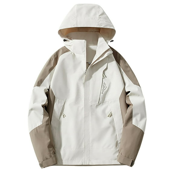 XPMWRP Women's Solid Color Waterproof Windbreaker Hoodies Coats Plus Size Zip Up Rain Jackets Lightweight Raincoat Parka with Pockets Yellow XXXXL