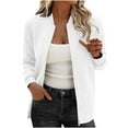 thumbnail image 1 of XPMWRP Women's Solid Color Zip Up Cropped Quilted Jacket Loose Long Sleeve Lapel Lightweight Coat Casual Coarse Knitted Baseball Jacket White M, 1 of 8