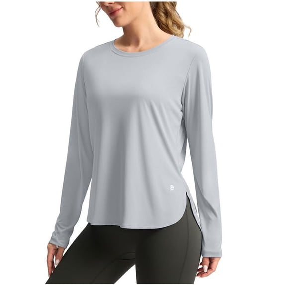 XPMWRP Women's Sun Shirts UPF 50+ Long Sleeve UV Protection Shirt Lightweight Quick Dry Workout Hiking Tops Gray XL