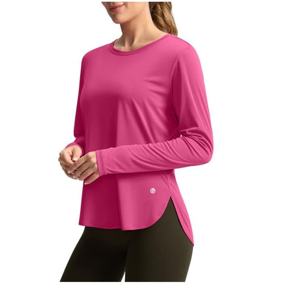 XPMWRP Women's Sun Shirts UPF 50+ Long Sleeve UV Protection Shirt Lightweight Quick Dry Workout Hiking Tops Hot Pink S