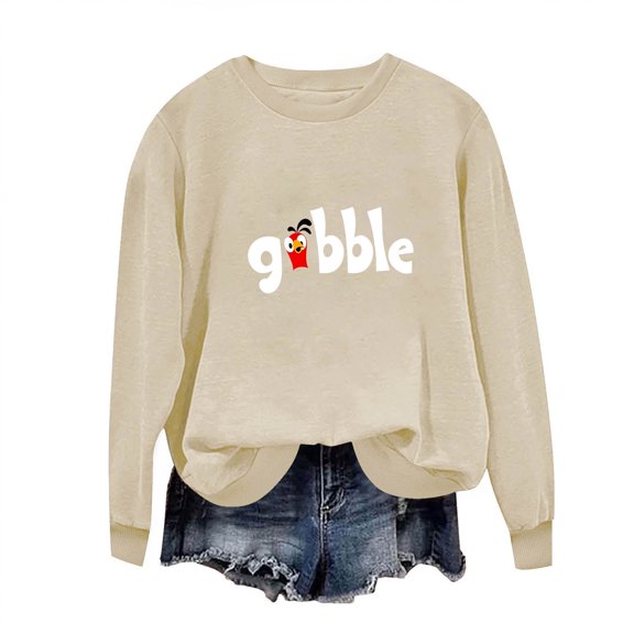 XPMWRP Women's Thanksgiving Letter Graphic Print Sweatshirts Long Sleeve Crew Neck Pullover Oversized Fall Winter Warm Sweatshirt Yellow XL