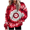 thumbnail image 1 of XPMWRP Women's Tie Dye Graphic Oversized Sweatshirt Trendy Cute Hoodie Fall Fashion Pullover Loose Fit Long Sleeve Sweatshirt with Pocket Red XXL, 1 of 7