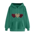 thumbnail image 1 of XPMWRP Women's Valentine's Day Hoodie Loose Sweatshirts Long Sleeve Heart Graphic Printed Pullover Oversized Drawstring Sweatshirts with Pockets Green XXL, 1 of 5