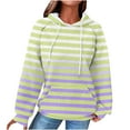 thumbnail image 1 of XPMWRP Women's Waffle Knit Cute Striped Print Hoodies Sweatshirts Casual Drawstring Raglan Long Sleeve Pullover Tops with Pocket Beige XXL, 1 of 5