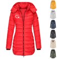 thumbnail image 1 of XPMWRP Women's Waterproof Long Puffer Jacket Plus Size Thickened Quilted Down Jacket Warm Winter Zip Up Coat with Hood Yellow XXL, 1 of 5