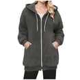 thumbnail image 1 of XPMWRP Women's Winter Solid Color Quilted Coats Fleece Zip Up Hoodie Fuzzy Warm Coat Casual Lightweight Jackets Soft Outwear with Pockets Gray L, 1 of 5