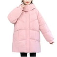 thumbnail image 1 of XPMWRP Women's Winter Thicken Puffer Solid Color Coat Warm Snow Quilted Jacket Casual Hooded Long Sleeve Fashionable Jacket Pink L, 1 of 7