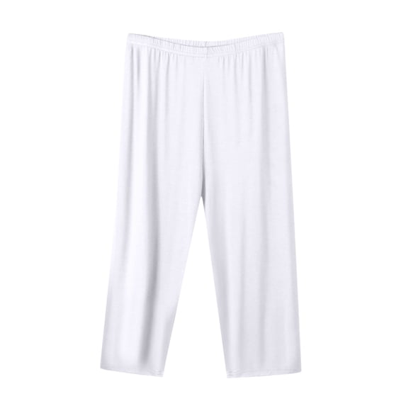 XPMWRP Womens Soft Capri Pant Plus Size Loungewear Cropped Pants High Waist Casual Athletic Pant Loose Home Pajamas Bottoms White XXXXXXXXL