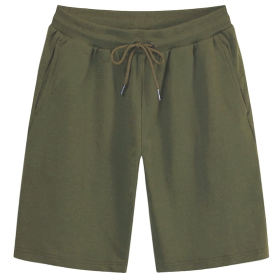 XPMWRP Workout Shorts Men Elastic Waistband Drawstring Athletic Shorts Lightweight Stretch Summer Beach Outdoor Work Pants (Army Green,L)