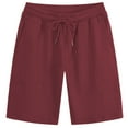 thumbnail image 1 of XPMWRP Workout Shorts Men Elastic Waistband Drawstring Athletic Shorts Lightweight Stretch Summer Beach Outdoor Work Pants (Wine,XXL), 1 of 3