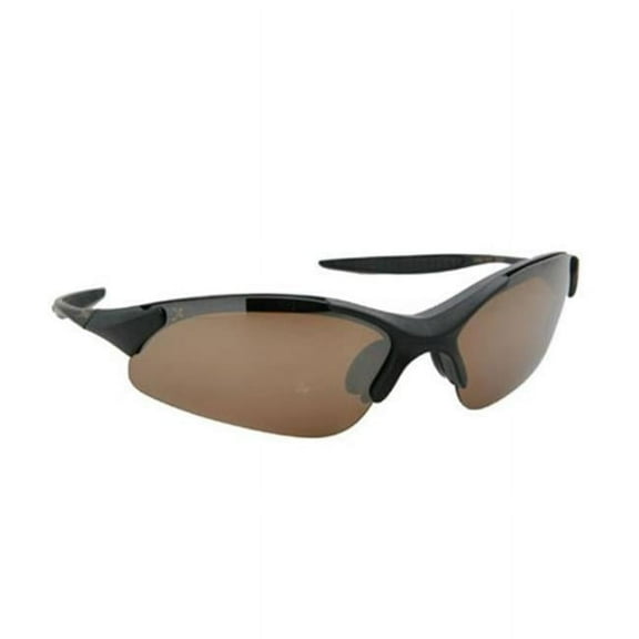 XPO X3667PCP AMBER Gator Polarized Rimless Sunglasses - Matte Black - Amber Lens