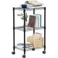 thumbnail image 1 of XPOPR  11.8" D x 17.7" W x 29.8" H Adjustable Heavy Duty Steel Wire Rack, Adjustable Storage Shelving Unit with Wheel for Kitchen, Garage black, 1 of 7