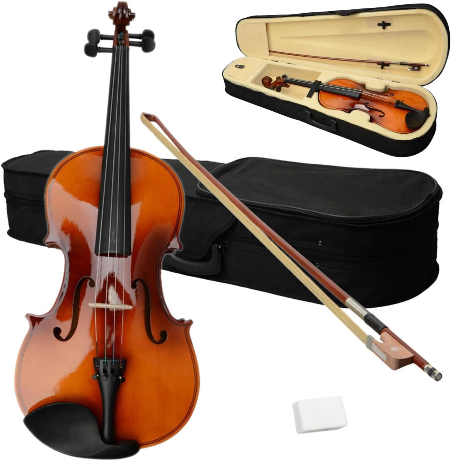 XPOPR 16-Inch Wooden Acoustic Viola set for Adults and Beginners, Solid ...