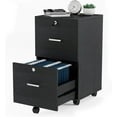 thumbnail image 1 of XPOPR 2-Drawer File Cabinet with Lock, Small Rolling Wood Filing Cabinet for Hanging Letter Size Filings with Tabs, Mobile Under Desk File Organizer for Home Office, Classic Black, 1 of 11