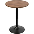 thumbnail image 1 of XPOPR 23.5'' Round Bar Table, Adjustable Range  Wood Pub Table with Black Leg and Base for Living Room Dining Room Bar Cocktail Table Brown, 1 of 11