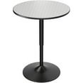 thumbnail image 1 of XPOPR 23.5'' Round Bar Table, Adjustable Range  Wood Pub Table with Black Leg and Base for Living Room Dining Room Bar Cocktail Table Silver, 1 of 9