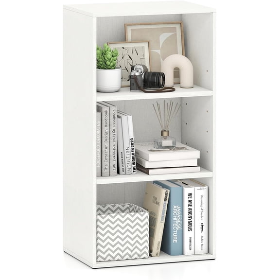 XPOPR 3 Tier Bookshelf, White Bookcase 3 Shelf, Open Cube Storage Orginazer Cabinet, Multi-Functional Home Office Bedroom Furniture Display Book Shelf