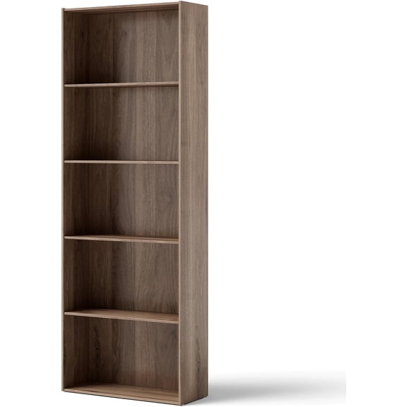 XPOPR 5-Tier Bookcase, 67” Tall Freestanding Bookshelf with 5 Open Shelves, Anti-Toppling Kits, Floor Display Storage Organizer for Living Room, Study, Kitchen, Home & Office (Rustic Brown, 67" H)