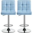 thumbnail image 1 of XPOPR Bar Stools Set of 2, Modern Height Adjustable Bar Chairs of PU Leather, Swivel Bar Stools with Backrest and Footrest for Bar, Kitchen, Living Room and Restaurant, Blue, 1 of 10