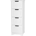 thumbnail image 1 of XPOPR Bathroom Floor Cabinet with 4 Drawers, 12 x 12 x 32 Inch, Freestanding Storage for Bath Living Room, Wooden Bathroom Cabinet for Home Office (White), 1 of 9