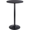 thumbnail image 1 of XPOPR Bistro Pub Table Round Bar Height Cocktail Table Metal Base MDF Top Obsidian 23.8-Inch Top, 39.5-Inch Height (1, Black-1), 1 of 8