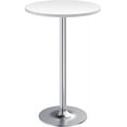 thumbnail image 1 of XPOPR  Bistro Pub Table Round Bar Height Cocktail Table Metal Base MDF Top Obsidian 23.8-Inch Top, 39.5-Inch Height (1, White-2), 1 of 8