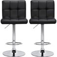 thumbnail image 1 of XPOPR Black Bar Stools, Adjustable Modern Barstools, Swivel PU Leather Stool Chair with Back, Kitchen Island Counter Height Swivel Stools, Black, 1 of 6
