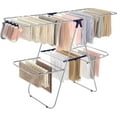 thumbnail image 1 of XPOPR Clothes Drying Rack, Foldable 2-Level Laundry Drying Rack, Free-Standing Laundry Airer, with Height-Adjustable Wings, 33 Drying Rails, Sock Clips, Silver and Blue, 1 of 7