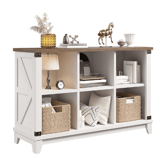 XPOPR Cube Wood Storage Organizer, Heavy Duty Floor-Mounted Shelf, Modern Stylish Cube Bookshelf for Bedroom Living Room Office, Unfinished Wooden Storage Rack for Books Decor,6 cube,White