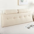 thumbnail image 1 of XPOPR Headboard Pillow , Wedge Pillow Headboard for Bed Sitting Up, Back Support Pillows for Reading, Sitting or Working with Detachable Neck Pillows Queen - 59"x7.9"x19.7" Khaki, 1 of 7