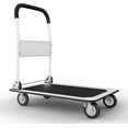 thumbnail image 1 of XPOPR Heavy Duty Foldable Push Cart  | Capacity | Upgraded Collapsible Hand Truck Platform with Swivel Wheels | Flat Bed Moving Wagon | Space Saving Push Handle White, 1 of 7