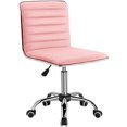 thumbnail image 1 of XPOPR Mid Back Task Chair,Low Back Leather Swivel Office Chair,Computer Desk Chair Retro with Armless Ribbed (Pink), 1 of 9
