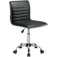 thumbnail image 1 of XPOPR Mid Back Task Chair Low Back Leather Swivel Office/Computer/Desk Chair Retro Armless Ribbed with Wheels Black, 1 of 11