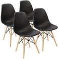 thumbnail image 1 of XPOPR Modern Style Dining Chair Mid Century Modern DSW Chair, Shell Lounge Plastic Chair for Kitchen, Dining, Bedroom, Living Room Side Chairs Set of 4 (Black), 1 of 10