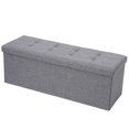 thumbnail image 1 of XPOPR Storage Ottoman Bench Foldable Seat Footrest Shoe Bench End of Bed Storage with Flipping Lid Bedroom Leather Cover Light Gray, 1 of 10