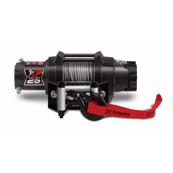 XPOWER 2,500 Capacity Steel Rope Electric Winch, Sturdy Construction Electric Winch Corded Remote Control and Dash Switch Ideal for Trucks Off-Road Recovery
