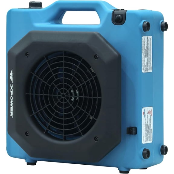 XPOWER Pl-650A 650 Cfm 3 Speed Low Profile Air Mover, Floor Fan, Carpet Dryer With Built-In Power Outlets