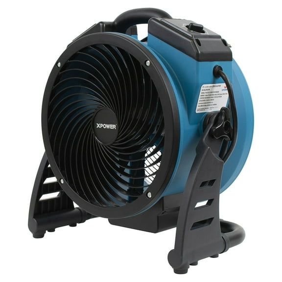 XPOWER FC150B 1,000-CFM Variable-Speed 11-inch Brushless-DC-Motor Rechargeable Whole-Room Air Circulator and Utility Fan