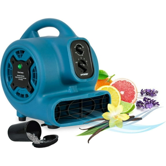 XPOWER Freshen Aire 1/5 HP 800 CFM 4 Speed Scented Air Mover, Utility Fan, Dryer, Blower with Ionizer and Timer