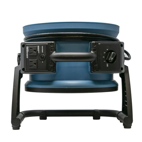 XPOWER 4 Speed 13" Ventilation Axial Air Mover, Blower, Fan with Built-in Power Outlets