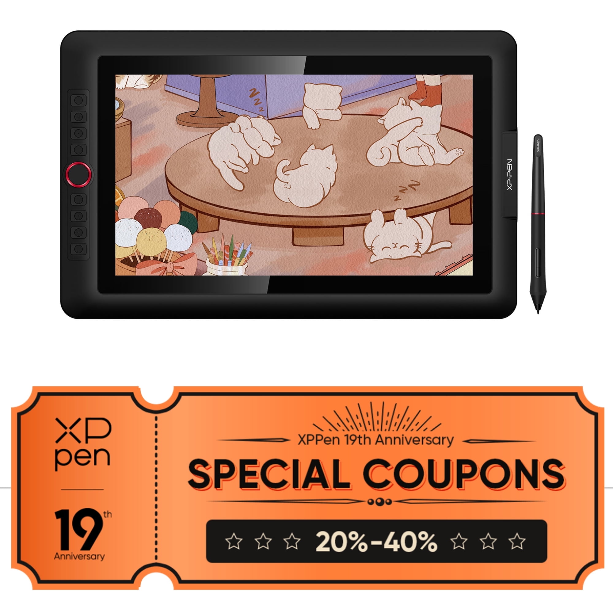 XPPen Artist Pro Series Drawing Tablet 12/13.3/15.6in Screen 1080P ...