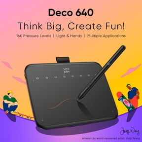 XPPen Deco 640 Drawing Tablet with 16384 Pressure Levels Sensitivity Battery-Free Stylus 6*4 Inch OSU Drawing Pad Graphic Tablet for Digital Drawing Teaching Designing Editing Work for PC Mac Android