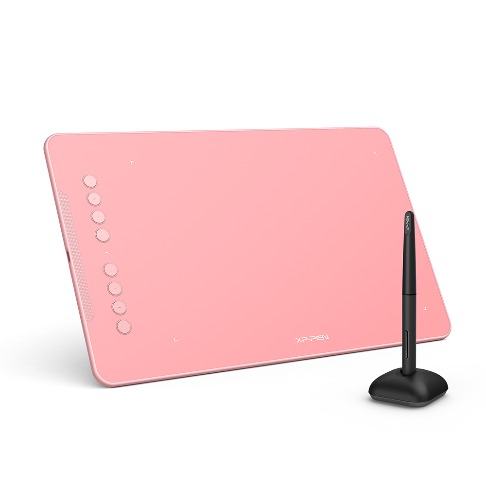 XPPen Latest 10 in Graphic Tablet Deco 01V2 Digital Drawing Pad with  Battery-Free Stylus Pen for Chromebook Andriod Mac (Pink)