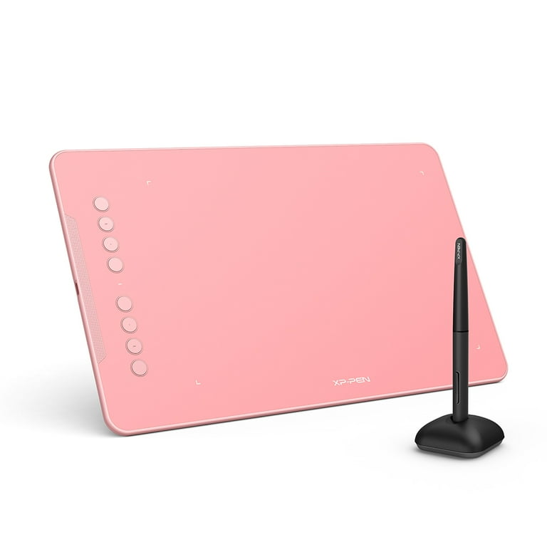 XPPen Latest 10 in Graphic Tablet Deco 01V2 Digital Drawing Pad with  Battery-Free Stylus Pen for Chromebook Andriod Mac (Pink)