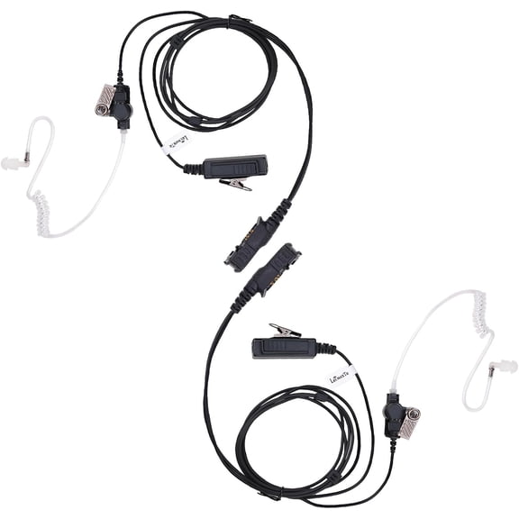 XPR 3500e 3300e Earpiece for Motorola Radio XPR3500 XPR3000 XPR3300 with Mic PTT XPR 3300 3500 3300e 3500e Walkie Talkie Headset Security Acoustic Tube Surveillance Headphone (2 PCS)