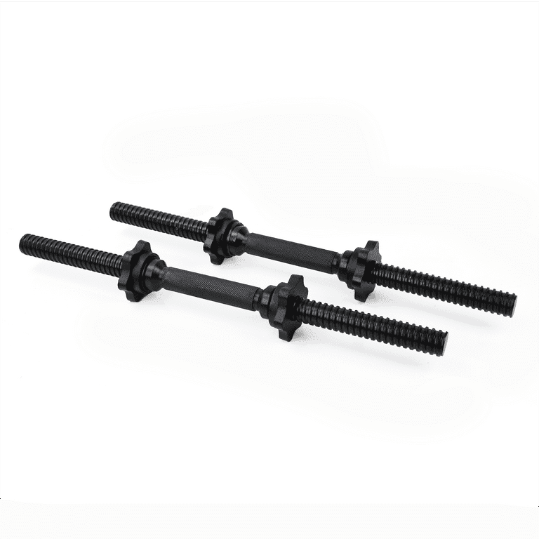XPRT Fitness 19.5 Threaded Dumbbell Handles Set Solid Steel 1 inch Standard Grip Spinlock Collars Standard Weight Plates Handles for Home Gym